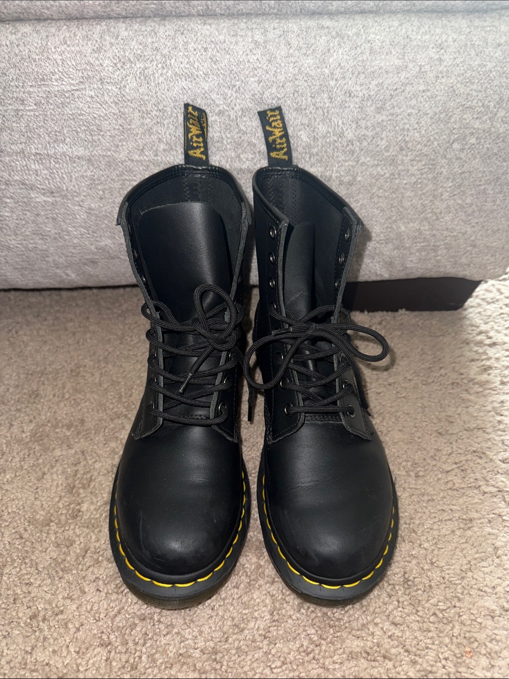 Dr. Martens Black Leather Lace-Up Boots